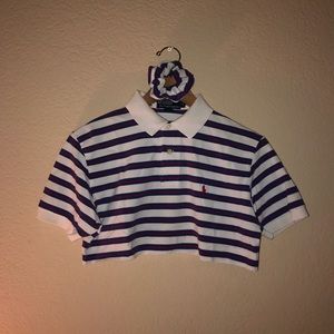Polo Ralph Lauren Striped Crop Top/Scrunchie Set
